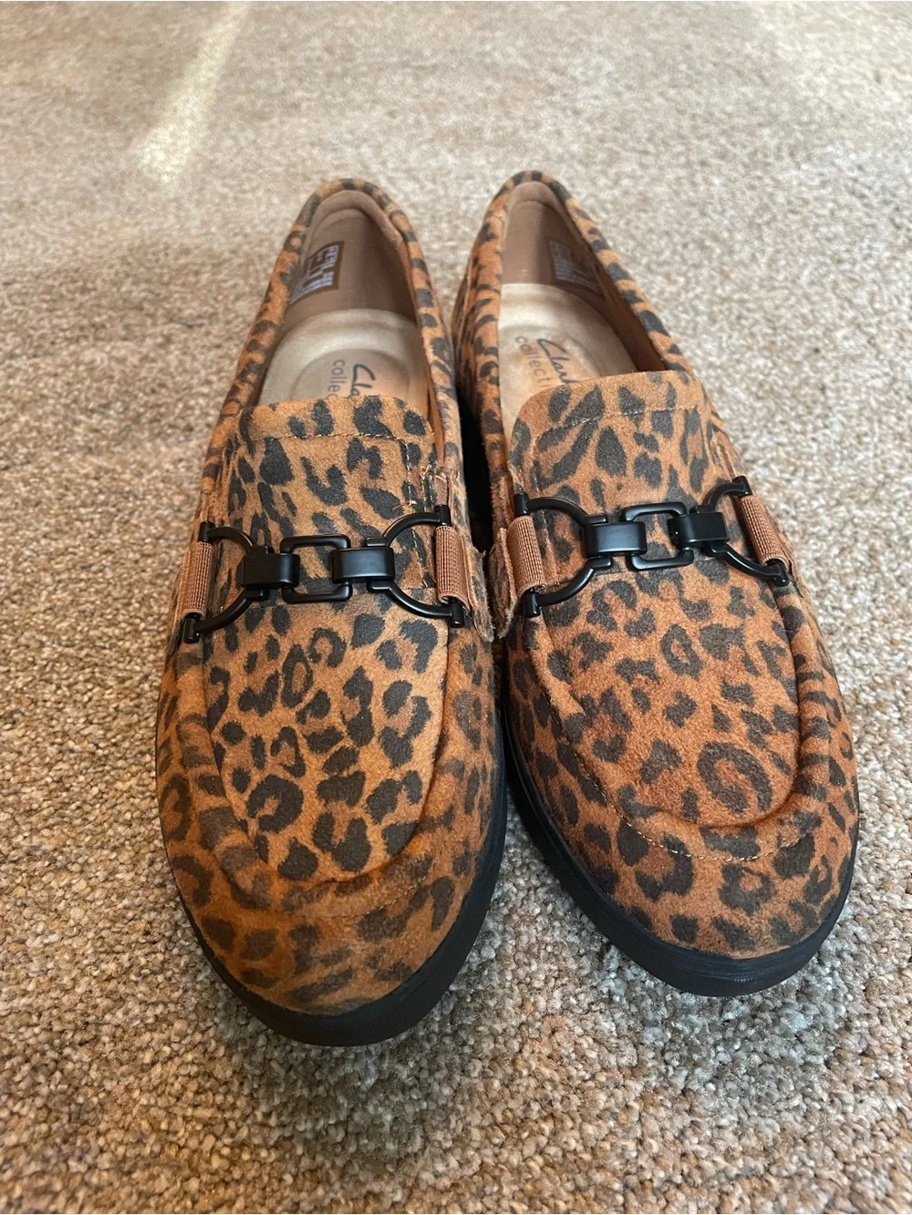 Clark’s Collection Zylah Erin Leopard Print Platform Loafers - Slip-Ons Size 8